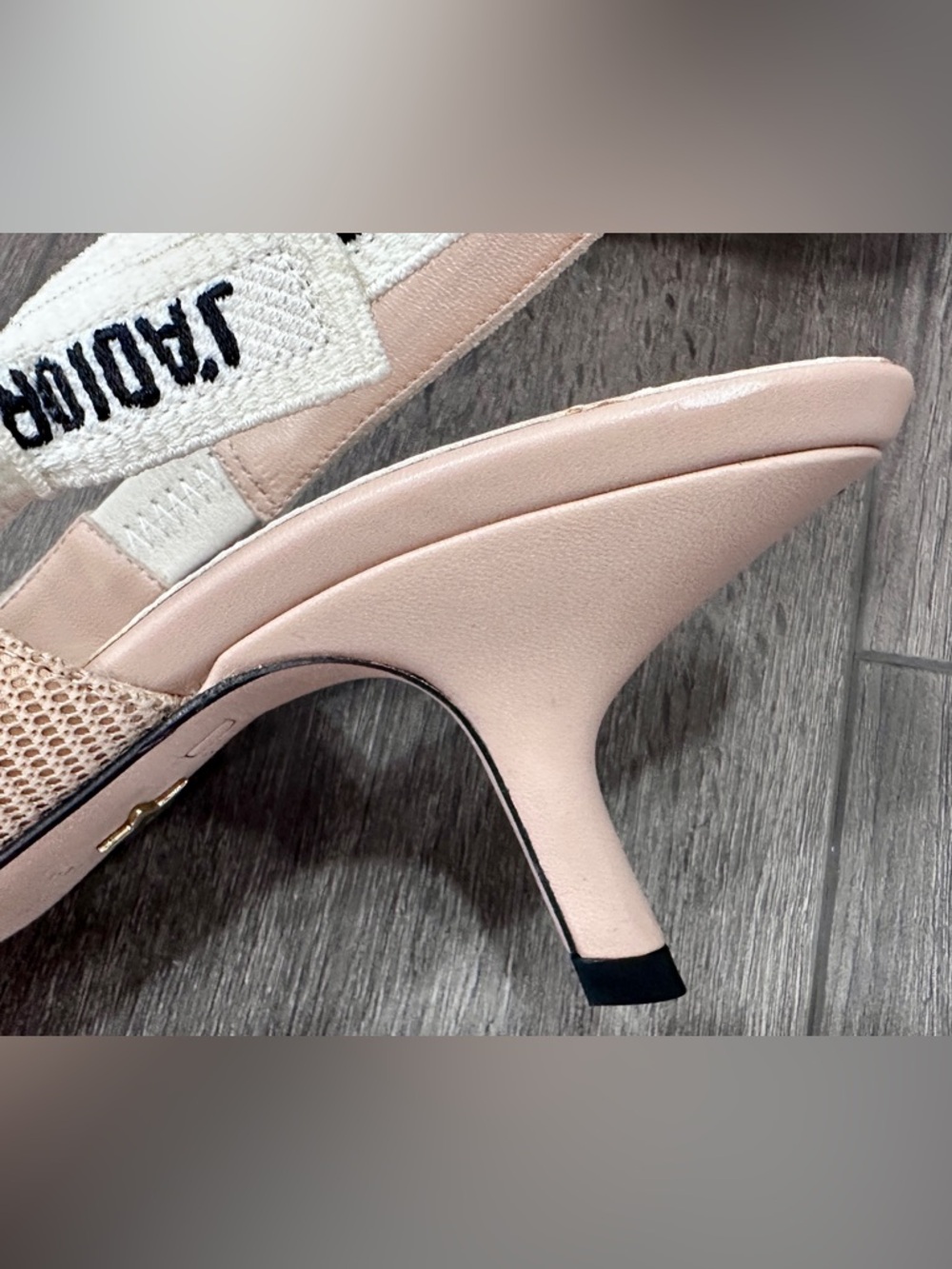CHRISTIAN DIOR J'ADIOR FABRIC & RIBBON BEIGE KITTEN HEEL SHOES SLINGBACKS 36.5 - Picture 15 of 15
